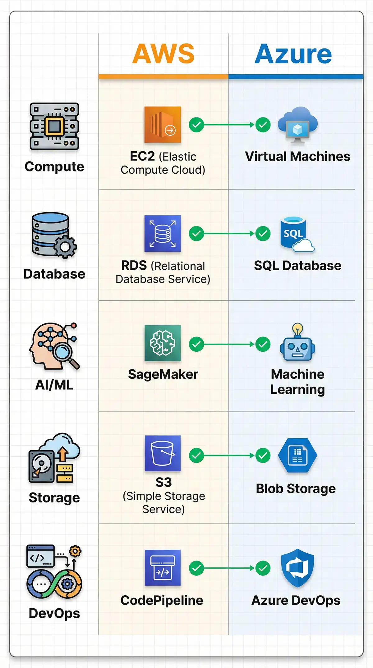 AWS vs Azure Services Comparison