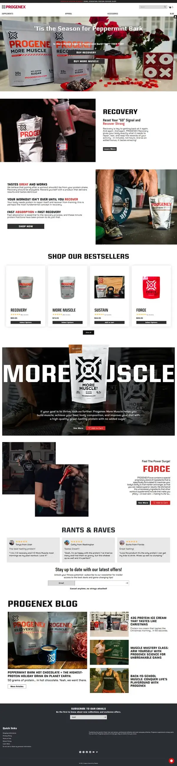 Progenex USA Sports Nutrition E-commerce Website