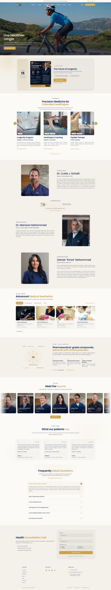 YouZone Longevity medicine clinic website
